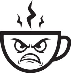 illustration hot angry cup, for element design