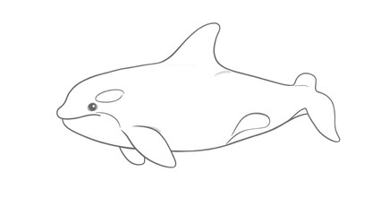 Obraz premium Orca Whale Line Drawing
