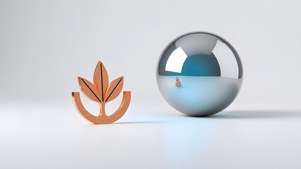 3d chrome sphere, a shiny blue glass sphere isolated on white background, metallic sphere isolated