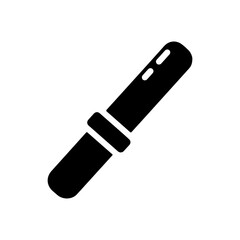 Minimalist Flat Black Nail File Tool Icon on White Background