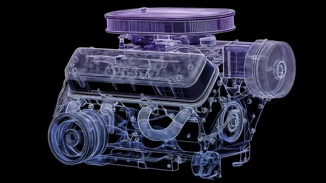 Engine design xray view