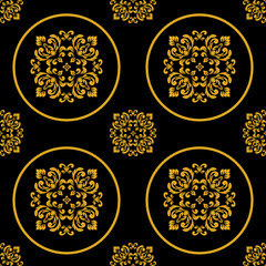 fabric pattern leaves , Thai fabric pattern ,Ethnic abstract ikat art. Seamless pattern in tribal, folk embroidery, and Mexican style. Aztec geometric art ornament print.Design for carpet
