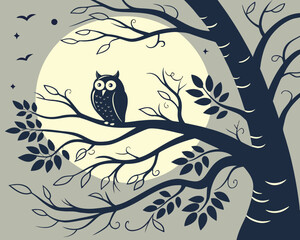 vector illustration of an abstract background with birds