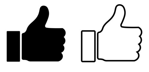 like icon  isolated on white background. Thumbs up icon. social media icon.