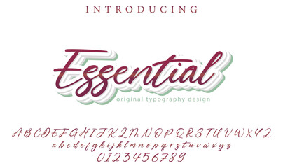 Essential - Elegant 3D Script Font with Handwritten Style for Modern Typography and Branding