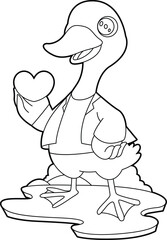 Duck Doctor Heart Animal Vector Graphic Art Illustraion