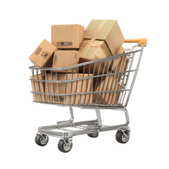 3d shopping cart png overflowing products png store trolley png supermarket cart png transparent background image