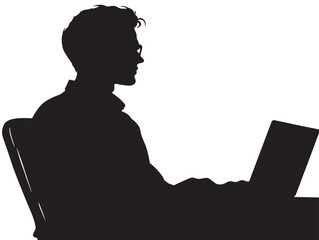 Workaholic silhouette icon vector illustration solid black symbol for career focus