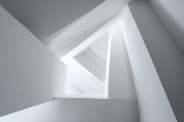 Fototapeta premium Abstract geometric wall texture with warm hidden light