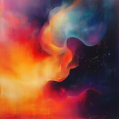 Colorful abstract background in a vibrant painting.