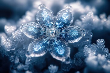 Close-up of a snowflake.