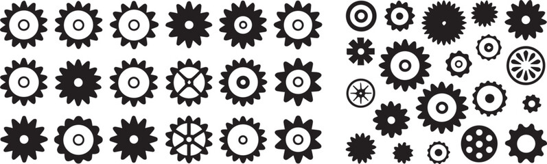 editable mechanical gear and cogwheel vector designs ai eps jpeg png for industrial machinery engineering illustration