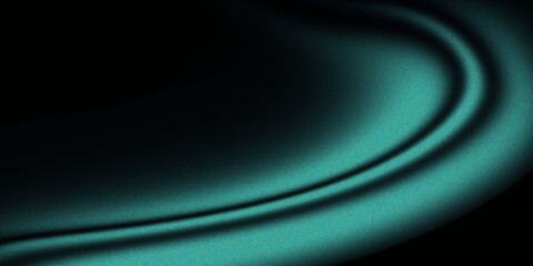Glowing green black abstract gradient wave on dark grainy background minimal futuristic light...