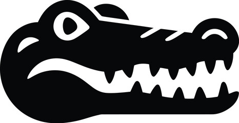 Black alligator head vector silhouette crocodile reptile