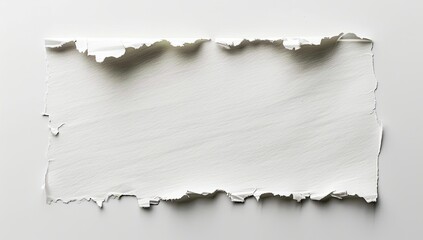 Ripped paper fragment on white backdrop, promoting textual messaging/background