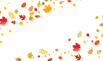 Autumn Border And Colorfu lLeaves