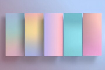 Obraz premium Vertical Pastel Rainbow Stripes on Studio Walls