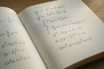 Notebook with Math Equations