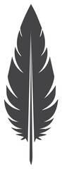 Fototapeta premium Gray Feather Symbol Isolated Feather Quill Design Abstract Feather Illustration
