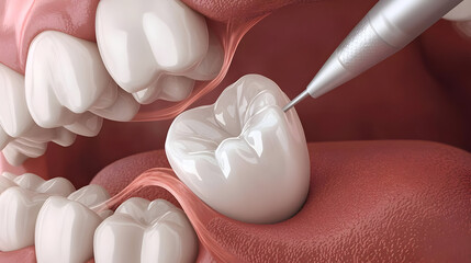 Dental Procedure Closeup Of Teeth Treatment