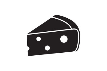 Cheese wedge silhouette vector design Slice of Swiss Cheese Black Graphic