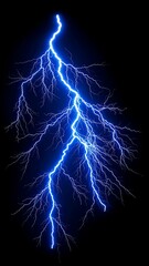 Electric blue lightning bolt against black background