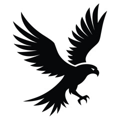 Obraz premium Majestic eagle in flight silhouette symbol of freedom and power ideal for branding and design projects