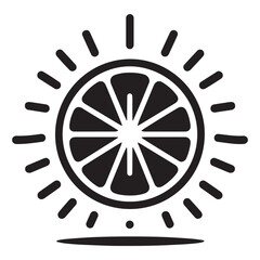 lemon slice vector sketch art silhouette line drawing design illustration