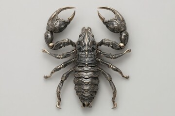Ornate metallic scorpion sculpture