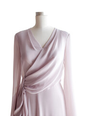 Pale mauve wrap top with long sleeves