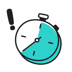Stopwatch with exclamation point
