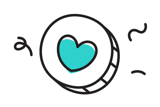 Heart coin to mark favorites