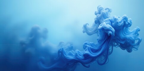 Abstract blue smoke minimalist background with a calming and serene feel, perfect for design projects or mood setting , ethereal, art