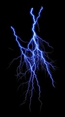 Electric storm, vibrant blue lightning