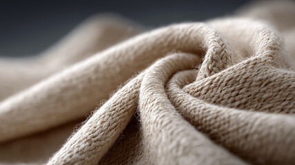 Close up fabric surface background with natural threads fibers and creases showcasing textile irregularities and depth enhanced by soft lighting for abstract design and fashion industry visuals