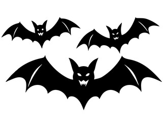Vector art of silhouette of bats flying, halloween decoration