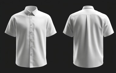 casual or business button up shirt mockup template, front and back view. blank mockup design	
