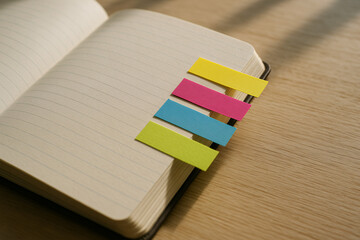 Notebook with Sticky Notes