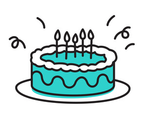 Birthday cake with five candles