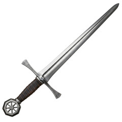 Medieval knight sword isolated on white background