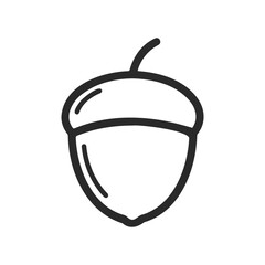 Obraz premium Minimalist acorn icon in black and white outline design