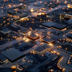 Fototapeta premium Exploring the future of technology aerial view of a circuit board in a digital environment