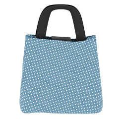 3d render polka dot lunch bag with transparent background