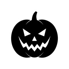 Vector silhouettes of a creepy pumpkin