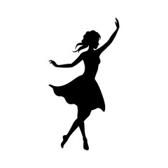 Vector silhouettes of a girl dancing