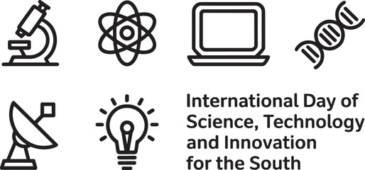 International Day of Science Technology Innovation for South vector template
