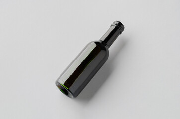 Small red wine bottle mockup. Bordeaux shape.