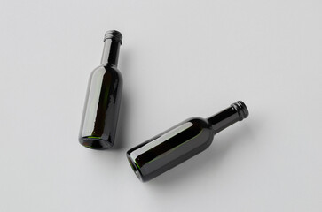 Small red wine bottle mockup. Bordeaux shape.