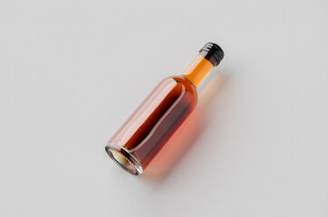 Small rose wine bottle mockup. Bordeaux shape
