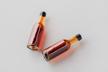 Small rose wine bottle mockup. Bordeaux shape